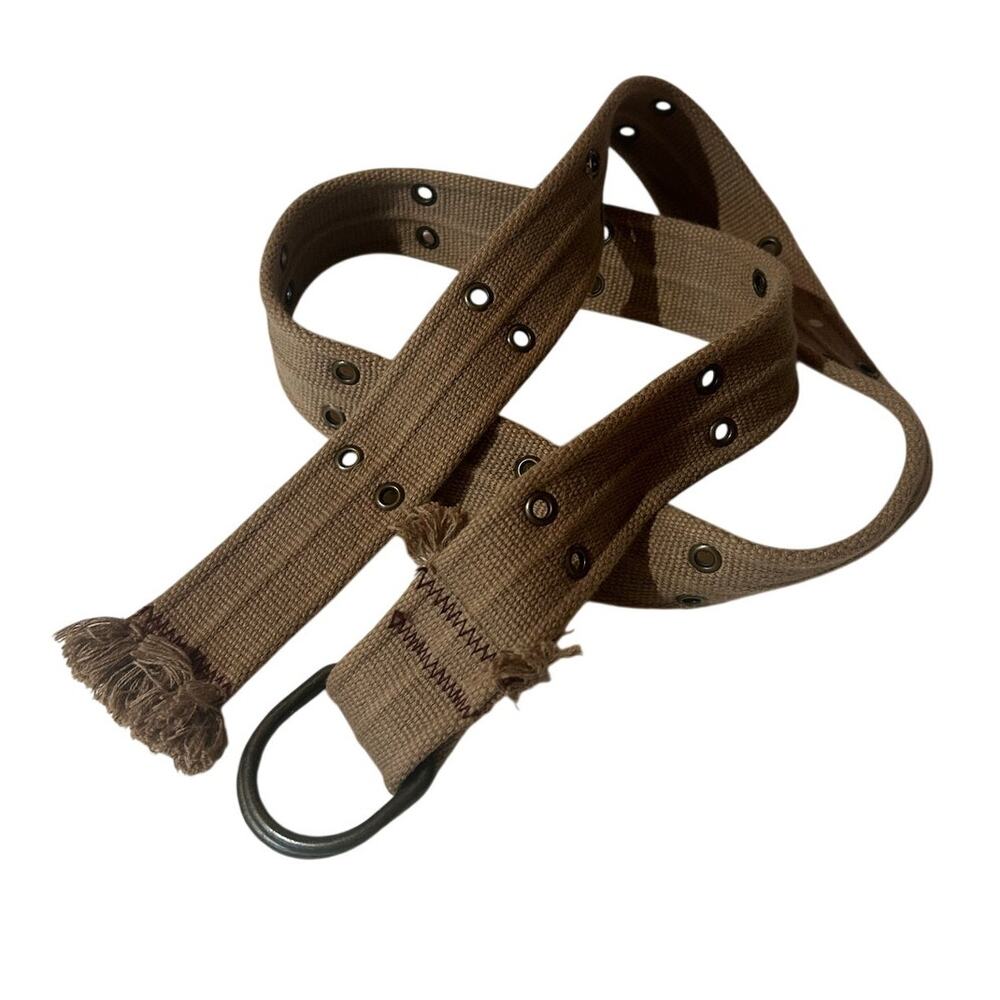 Belt Canvas Rivet Tan - Picture 1 of 8